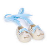 Design Shop Thank Heaven Pair of Baby Shoes Keepsake Ornament in Gift Box - Porcelain/Polyester, Set of 2.