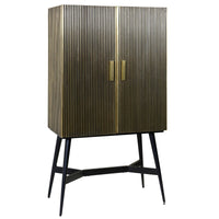 Black and Gold Fluted Storage Cabinet