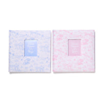 Design Shop Thank Heaven Animal Toile Fabric Cover Photo Album with Front Window in Gift Box Holds 100 4" x 6" Photos - Cotton/Paper, Set of 2.