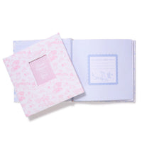 Design Shop Thank Heaven Animal Toile Fabric Cover Photo Album with Front Window in Gift Box Holds 100 4" x 6" Photos - Cotton/Paper, Set of 2.