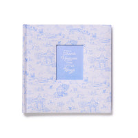 Design Shop Thank Heaven Animal Toile Fabric Cover Photo Album with Front Window in Gift Box Holds 100 4" x 6" Photos - Cotton/Paper, Set of 2.