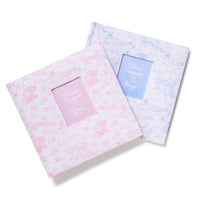 Design Shop Thank Heaven Animal Toile Fabric Cover Photo Album with Front Window in Gift Box Holds 100 4" x 6" Photos - Cotton/Paper, Set of 2.