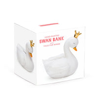Design Shop Swan Money Bank w/Gold Crown and Faux Fur Wings in Gift Box