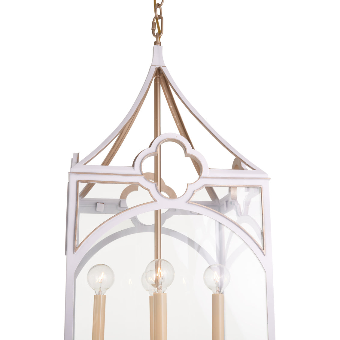 Chelsea House Quatrefoil Lantern - White