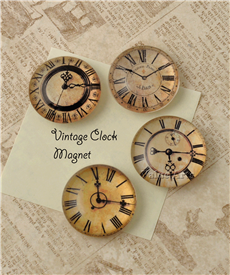 Design Shop Vintage Clock Print Magnet/Set Of 4