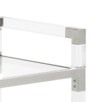 Chelsea House Acrylic Bar Cart - Nickel
