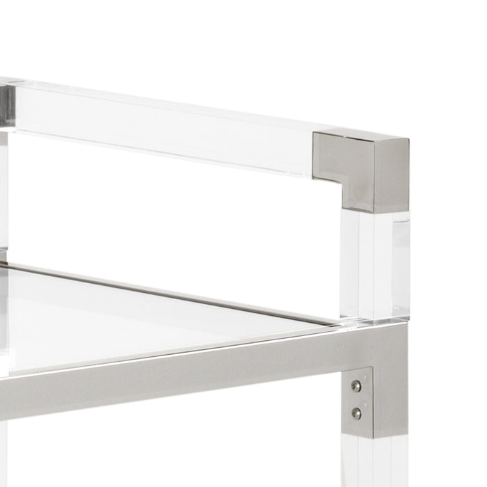 Chelsea House Acrylic Bar Cart - Nickel