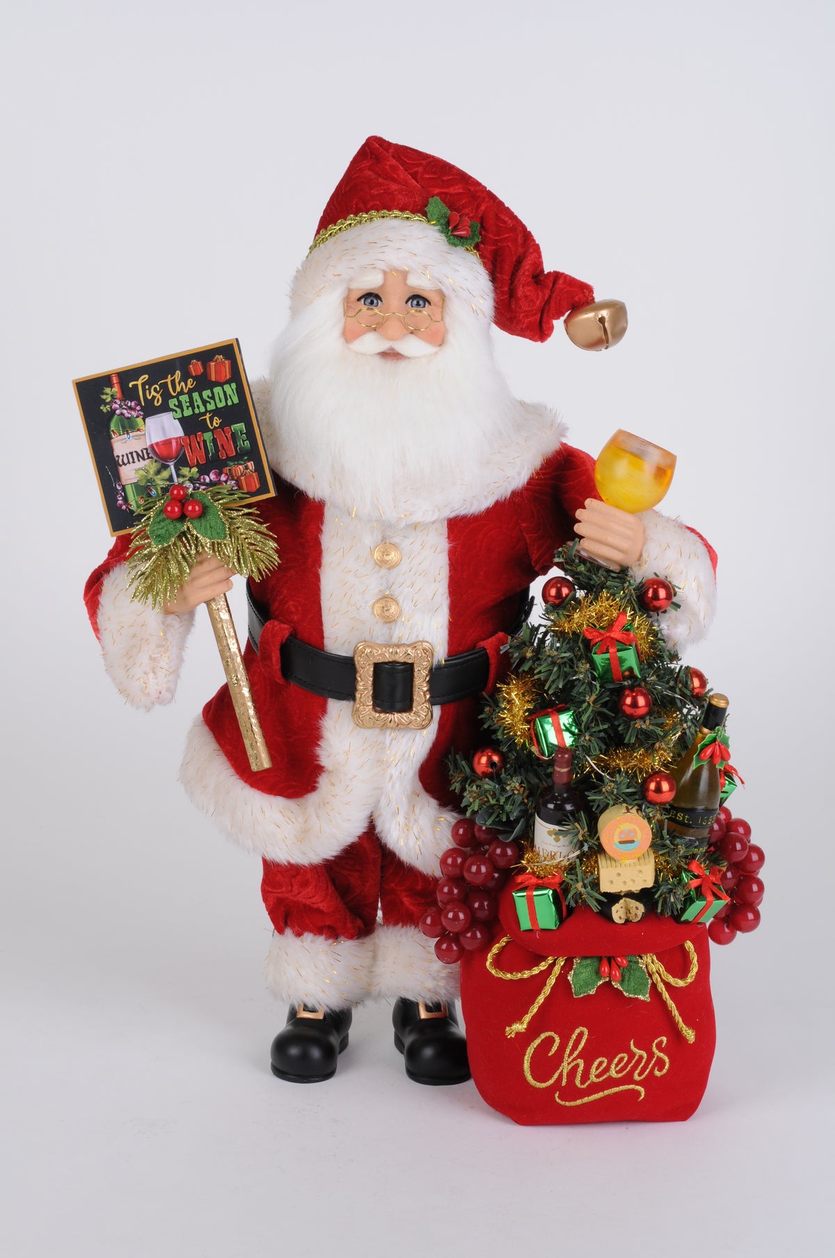 Karen Didion Lighted "Season to Wine" Santa