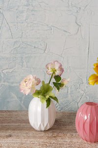 Design Shop White Candy Covered Budvase, 3.5" X 4.25".