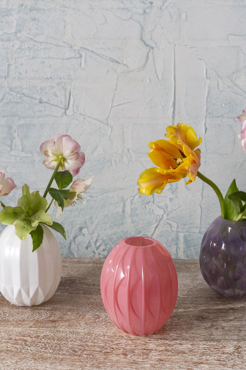 Design Shop Pink Candy Covered Budvase, 3.5" X 4.25".