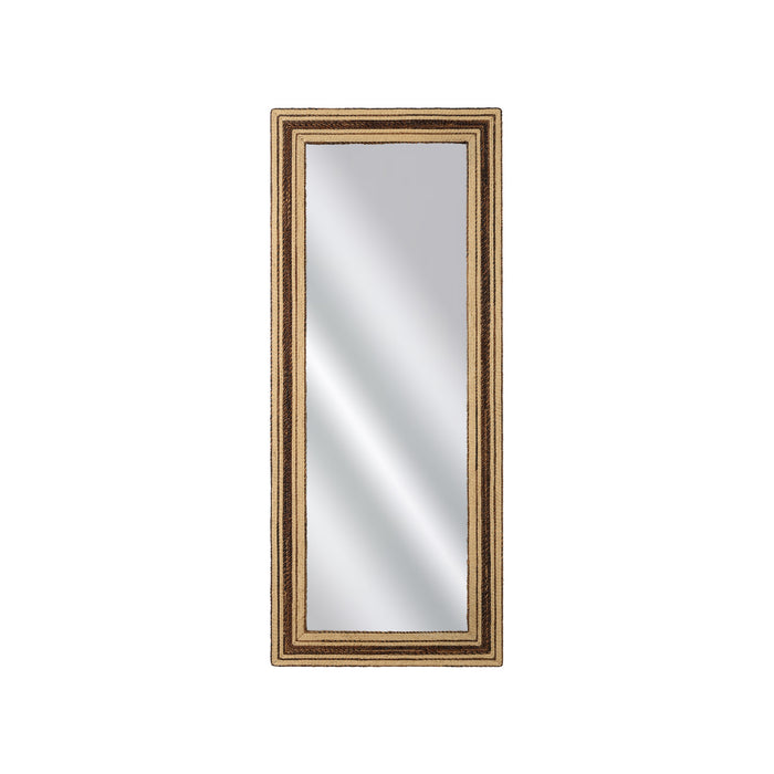 Rectangular mirror with a gold frame on a white background