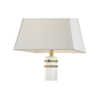 Chelsea House ALABASTER COLUMN LAMP WITH GOLD/STONE RINGS