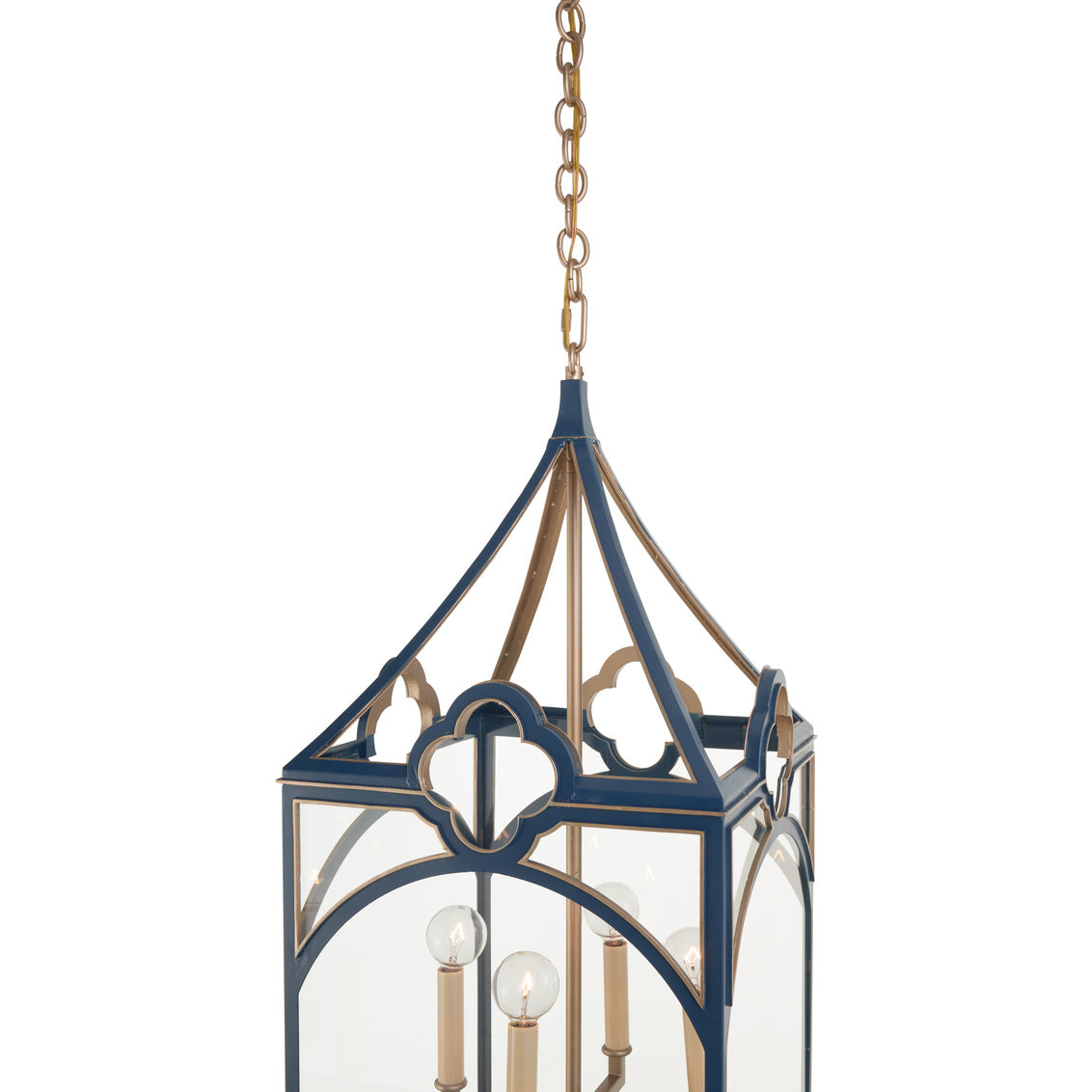 Chelsea House Quatrefoil Lantern - Navy