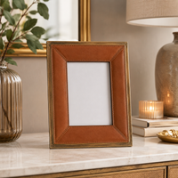 Design Shop Tan Metal Trim Photo Frames, Set of 2