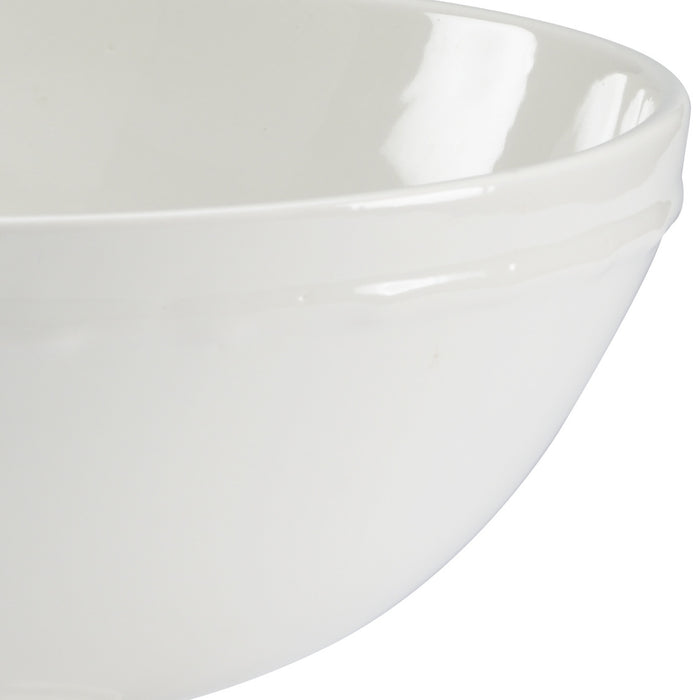 Close-up of a white ceramic bowl on a white background