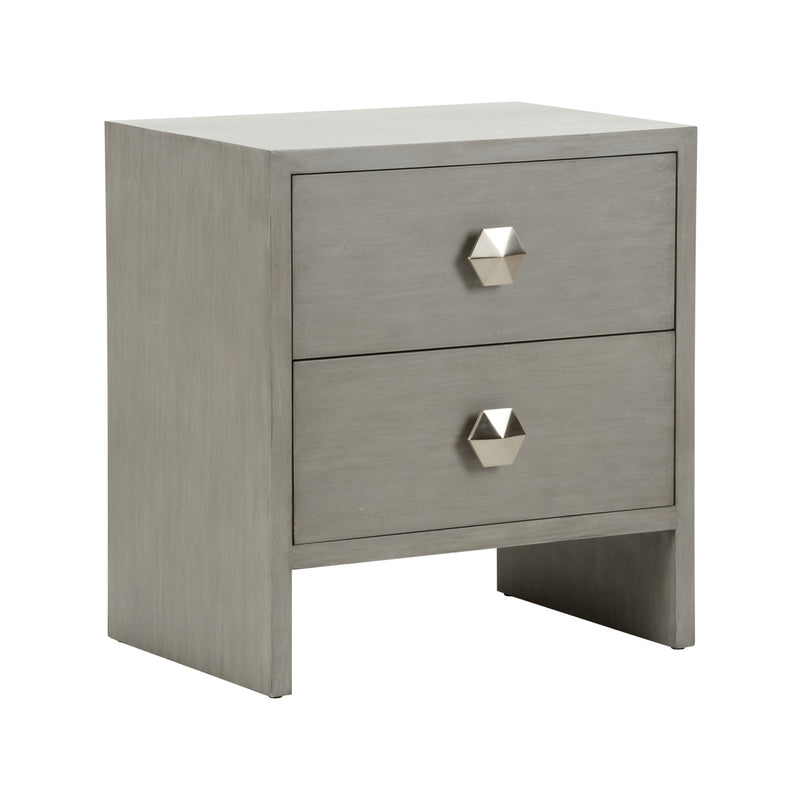 Chelsea House Moxy Bedside Table 2 Drawer - Gray
