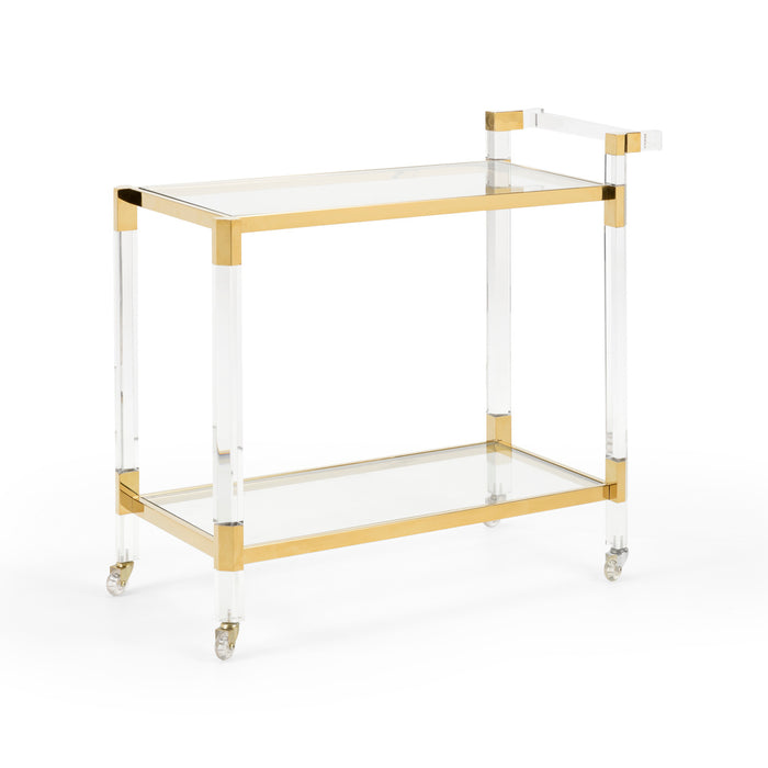 Wildwood Boulevardier Bar Cart - Clear/Gold