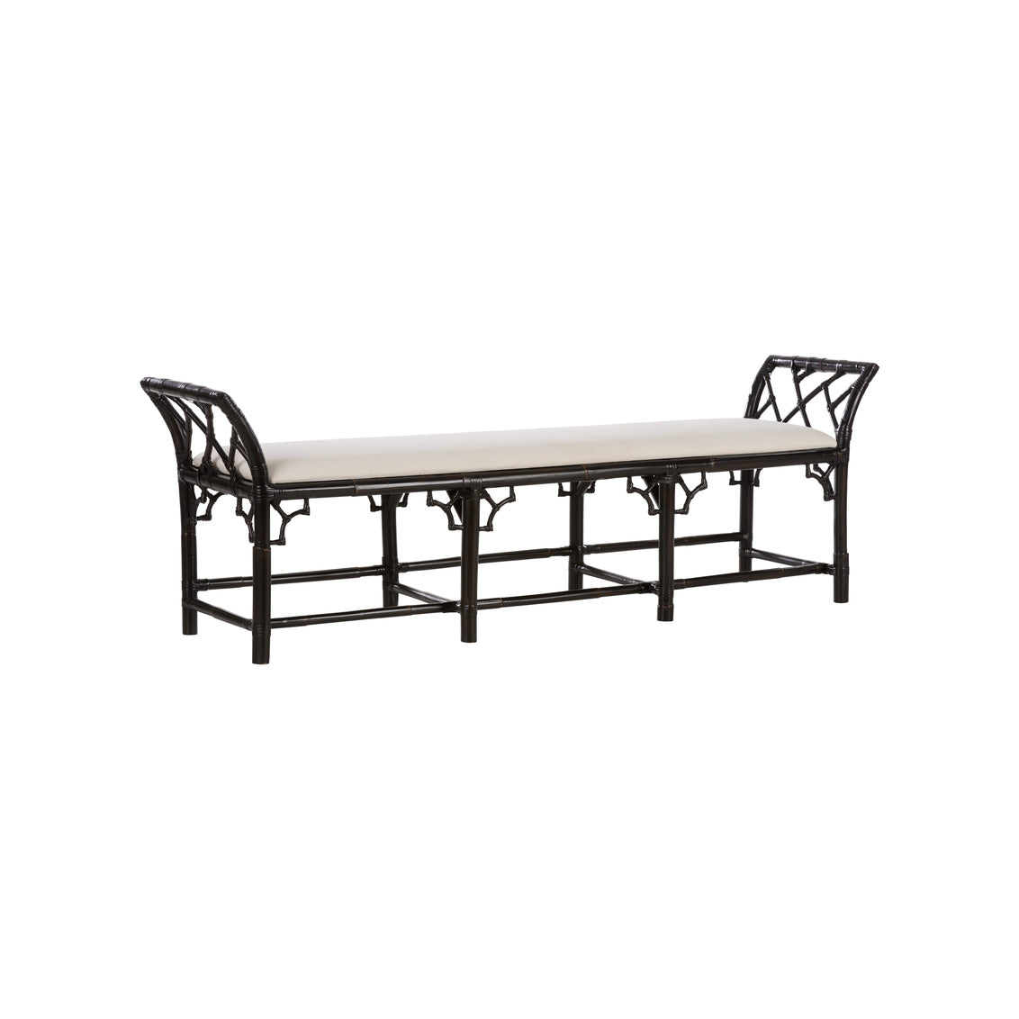 Chelsea House Chippendale Bamboo Regency Bench - Cracked Pepper