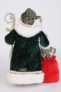 Karen Didion Lighted Sparkling Emerald Santa