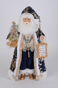 Karen Didion Lighted Midnight Blue Santa