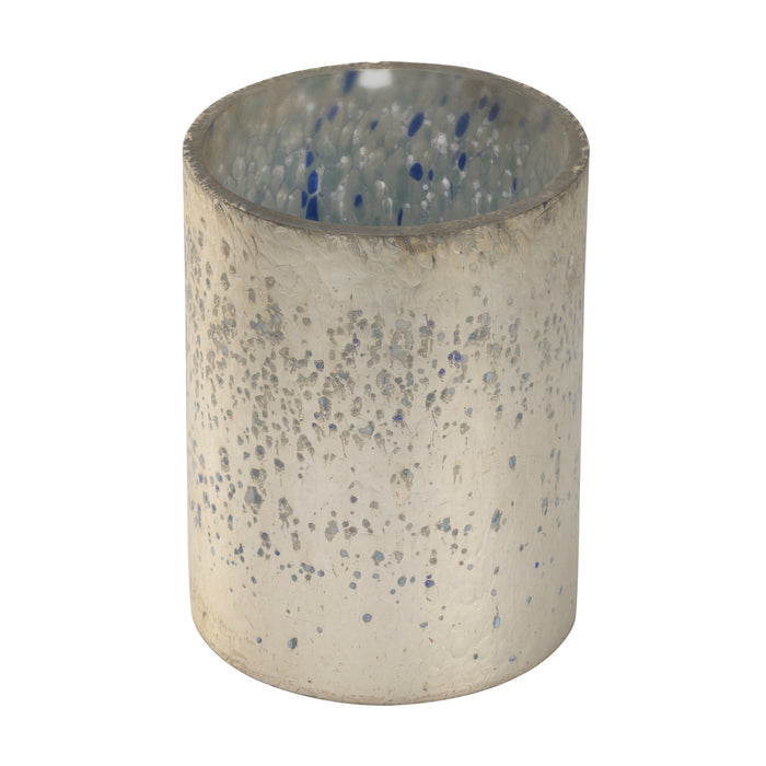Speckled ceramic vase on a white background