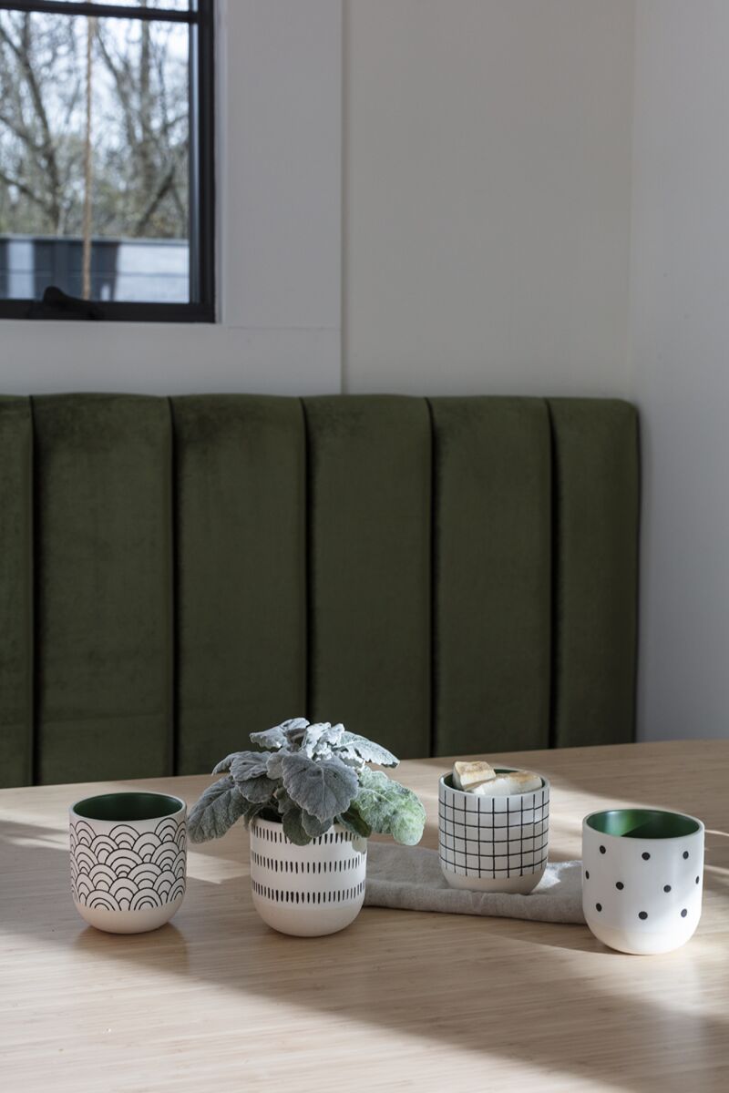 Design Shop Green Merrick Mug - Set of 4, 3.5" X 3.75".