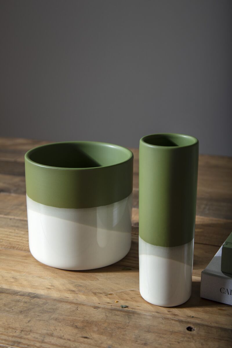 Design Shop Green Lauris Collection Pot, 4.5" X 4.5", Set of 2.