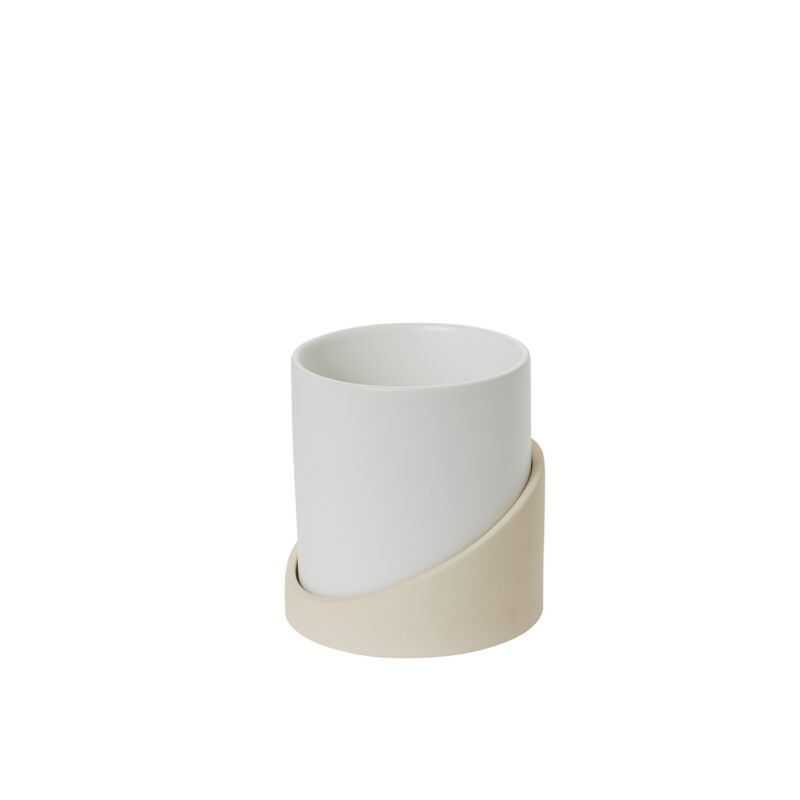 Design Shop White Brisbane Pot, 4.75" X 5.5".