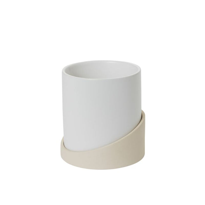 Design Shop White Brisbane Pot, 6.5" X 7.25".
