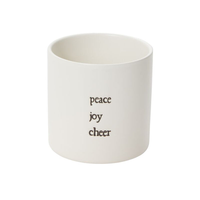 Design Shop White Holiday Expressions Pot Joy, 4.25" X 4.25", Set of 2.