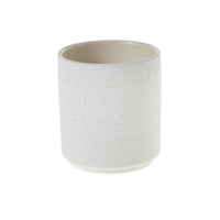 Design Shop Off-White Triangles and Tatas Pot, 3.25" X 3.5", Set of 2.