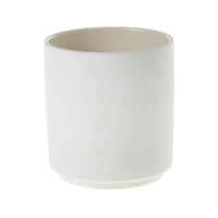 Design Shop Off-White Triangles and Tatas Pot, 4.5" X 4.75".
