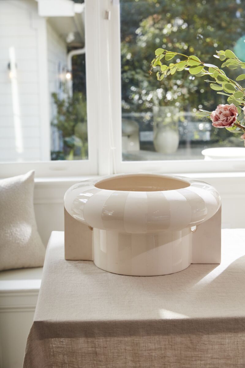 Design Shop Off-White Replay Collection Footed Bowl, 16.25" X 8.5"