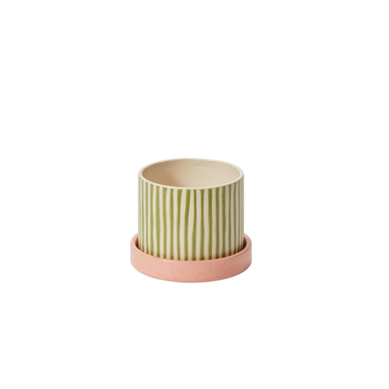 Design Shop Melancia Pot with Saucer 5.5"x 4.25", Set of 2