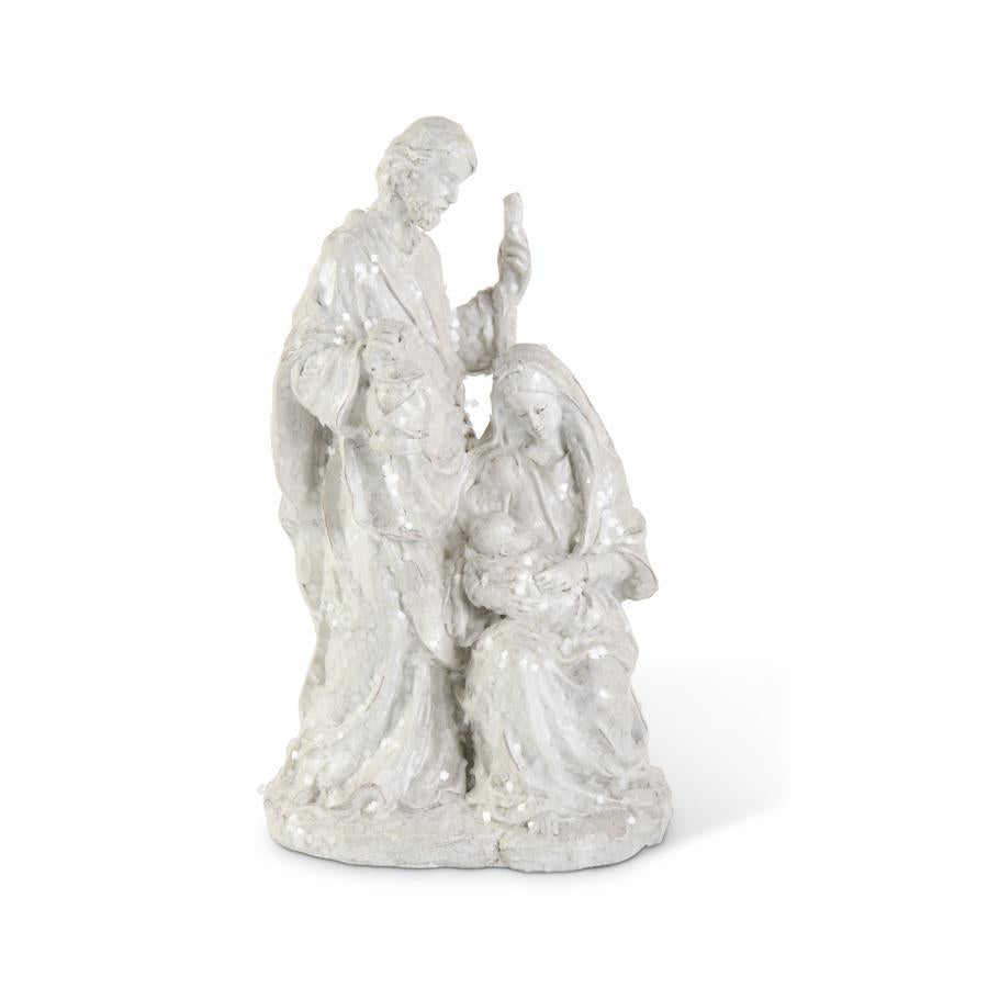Shell Design Shop 11.5 Inch White Glitter Nativity