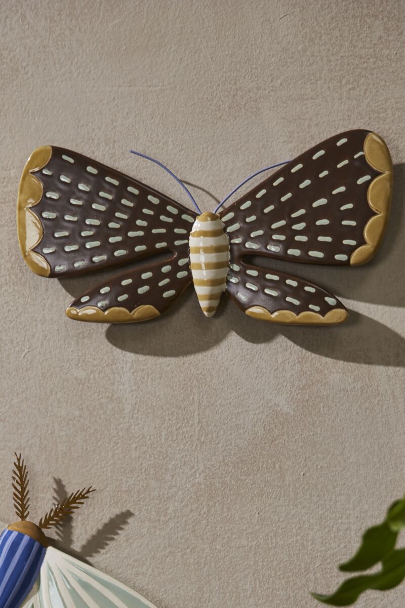 Design Shop Multicolor Sculpted Moth Wall Art Brown, 10" X 5.25", Set of 2.