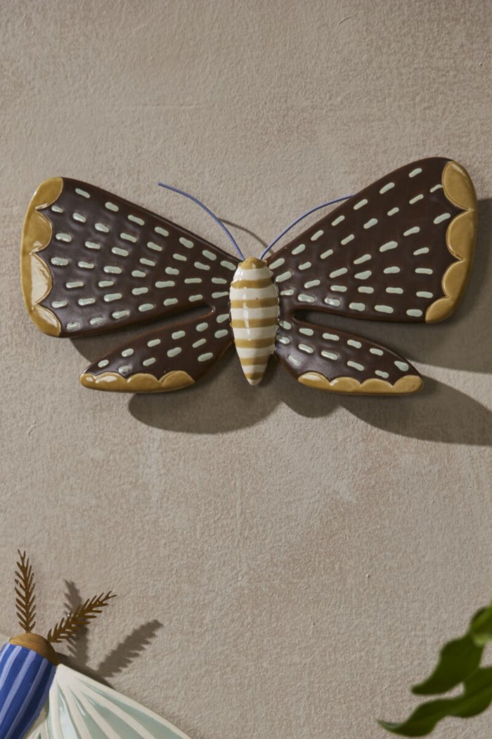 Design Shop Multicolor Sculpted Moth Wall Art Brown, 10" X 5.25", Set of 2.