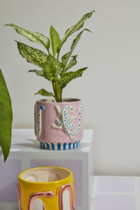 Design Shop Multicolor Wild Tails Pot Leopard, 5.25" X 4.75", Set of 2.