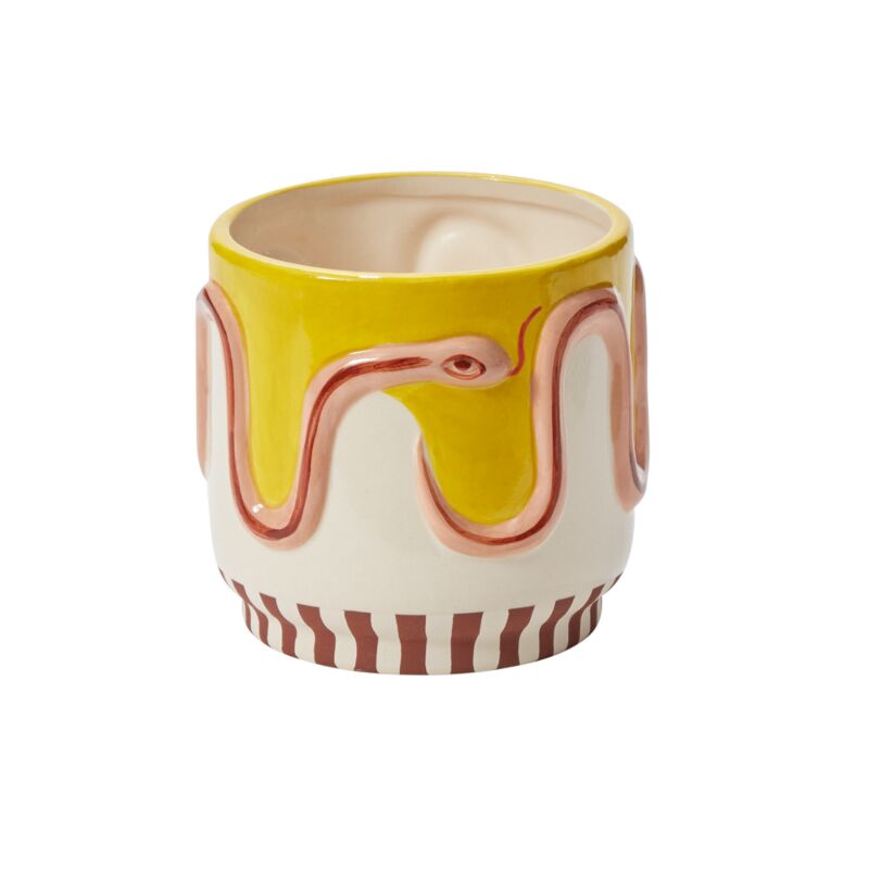 Design Shop Multicolor Wild Tails Pot Snake, 5" X 4.75", Set of 2.