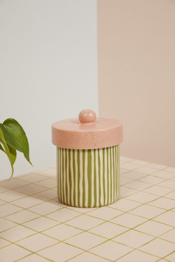 Design Shop Green Margot Canister, 5.75" X 7.25"