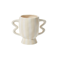 Design Shop Off-White Akimbo Footed Pot, 8.75" X 6.75".