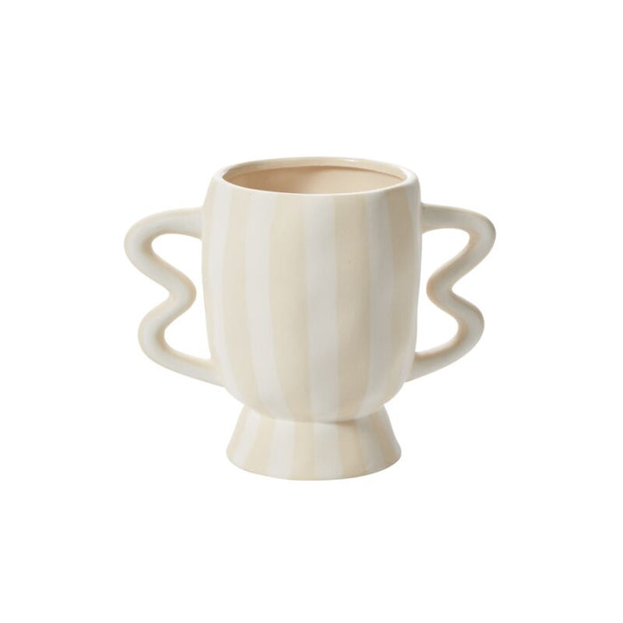 Design Shop Off-White Akimbo Footed Pot, 8.75" X 6.75".