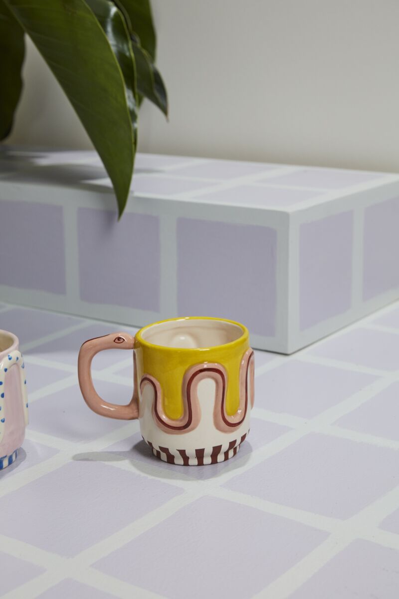 Design Shop Multicolor Wild Tails Mug, 5.5" X 4", Set of 4.