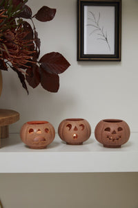 Design Shop Grinning Pumpkin Votive Set of 3 - 3.25"x 7", Set of 2