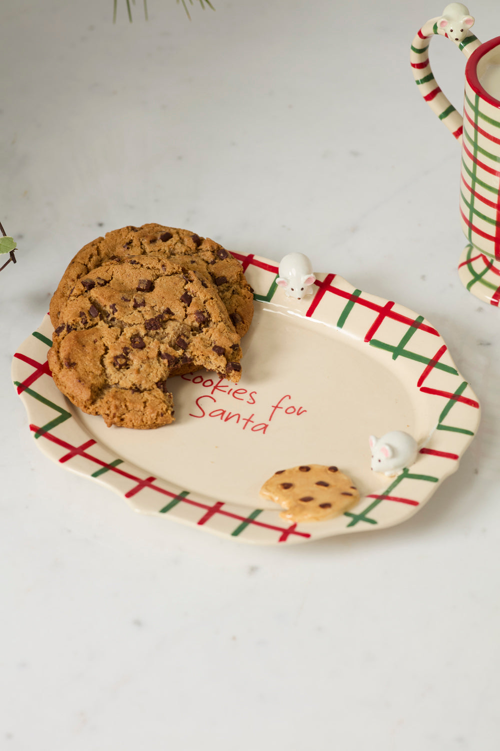 Design Shop Cookies for Santa Platter 10"x 8.25"x 1.5", Set of 2