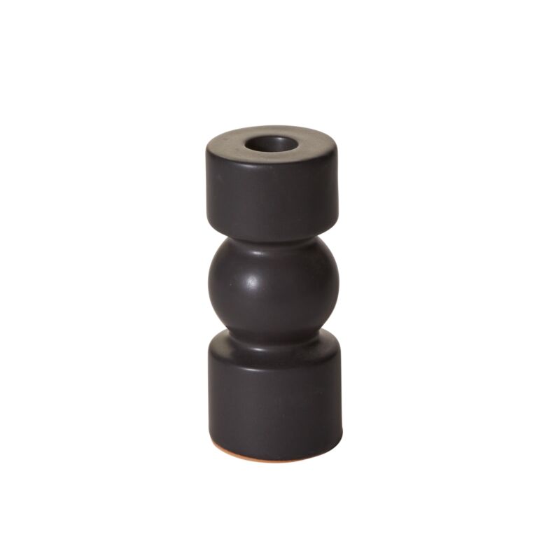 Design Shop Black Brea Candlestick, 2.25" X 5.25", Set of 2.