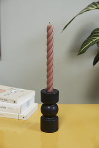 Design Shop Black Brea Candlestick, 2.25" X 5.25", Set of 2.