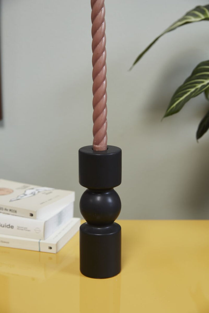 Design Shop Black Brea Candlestick, 2.5" X 7.75", Set of 2.