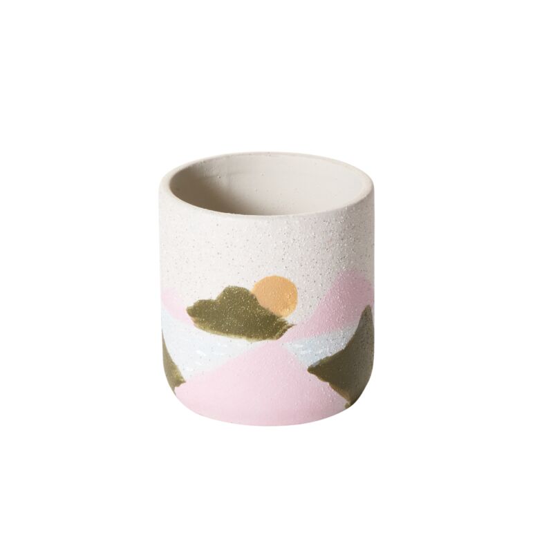 Design Shop Multicolor Mojave Pot Mountain View, 3.75" X 3.75", Set of 2.