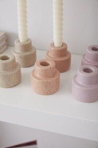 Design Shop Peach Piedra Candleholder, 2.25" X 2.5", Set of 4.